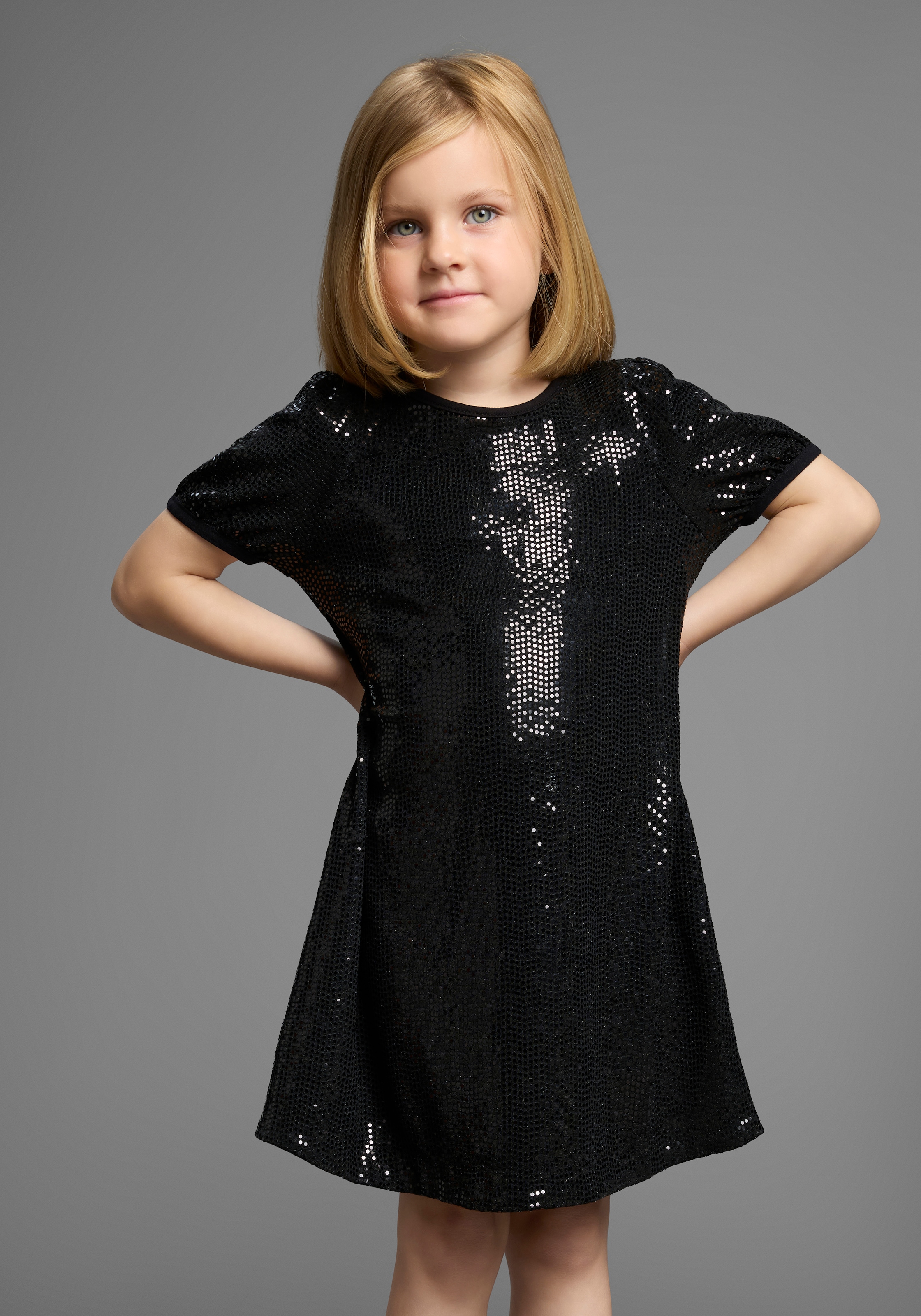 KIDSWORLD Jerseykleid »Shirtkleid in Pailletten-Allover-Design« Shirtkleid in Pailletten-Optik