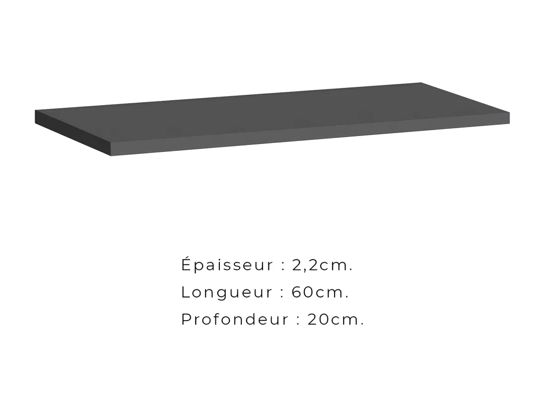 Étagère murale 60cm collection SWITCH. Coloris gris.