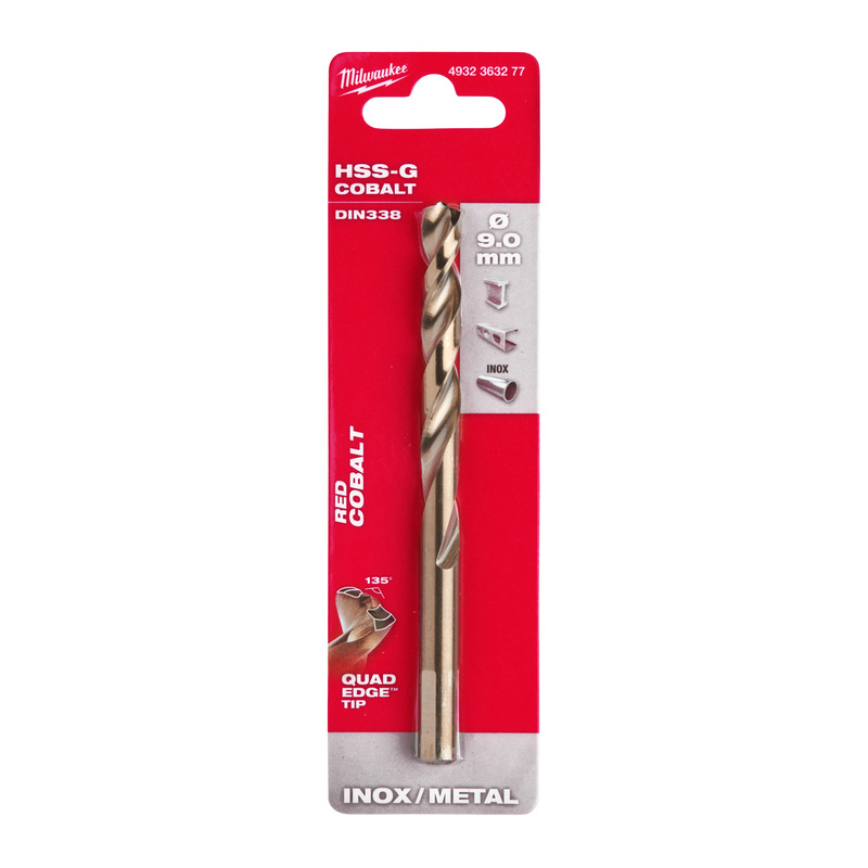 Milwaukee metaalboor HSS-GC RED Cobalt 9x125mm*