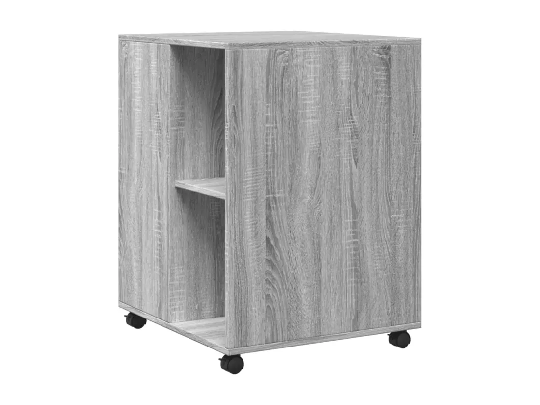 Table d'appoint avec roues sonoma gris bois d'ingénierie