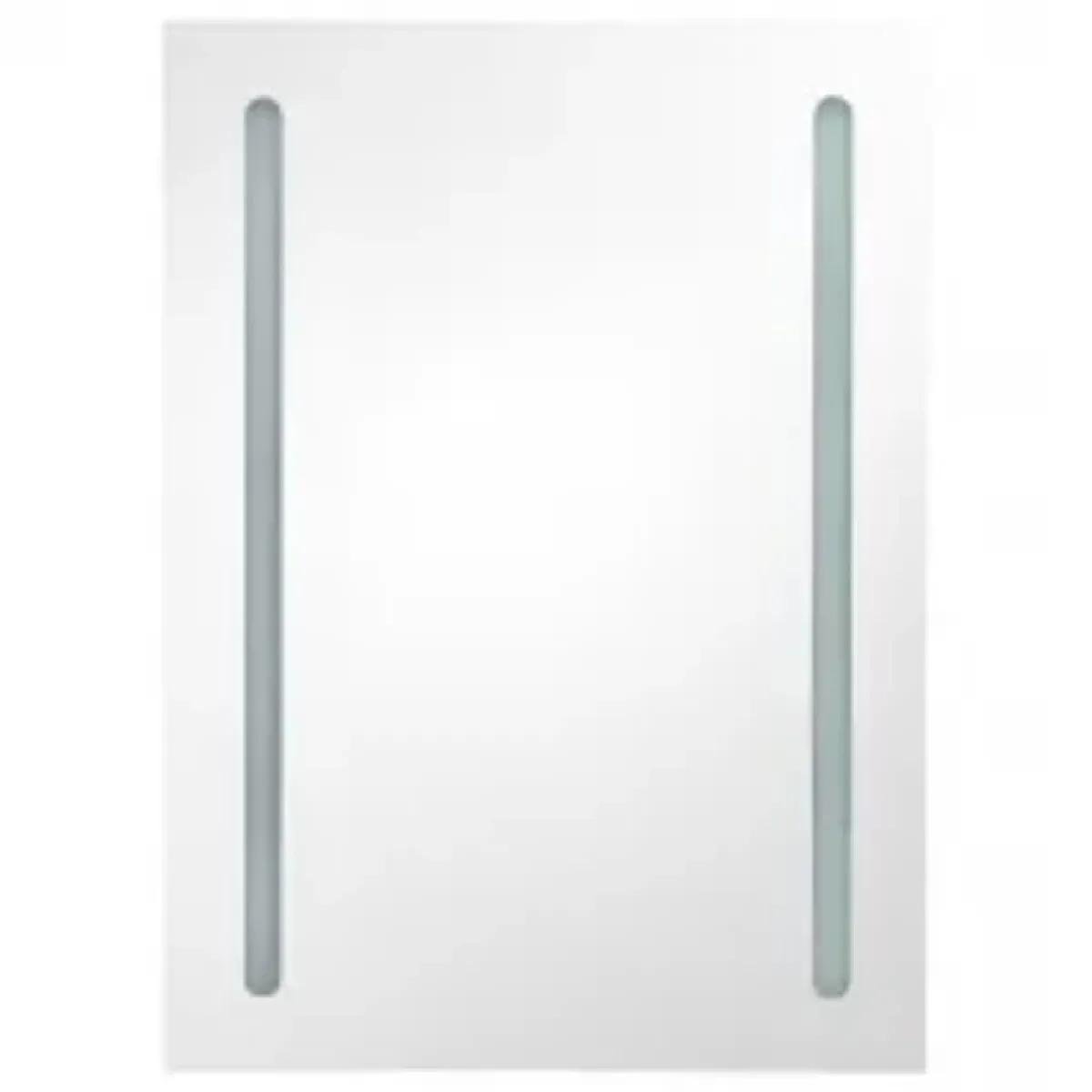 vidaXL Armoire bain LED miroir - Blanc brillant