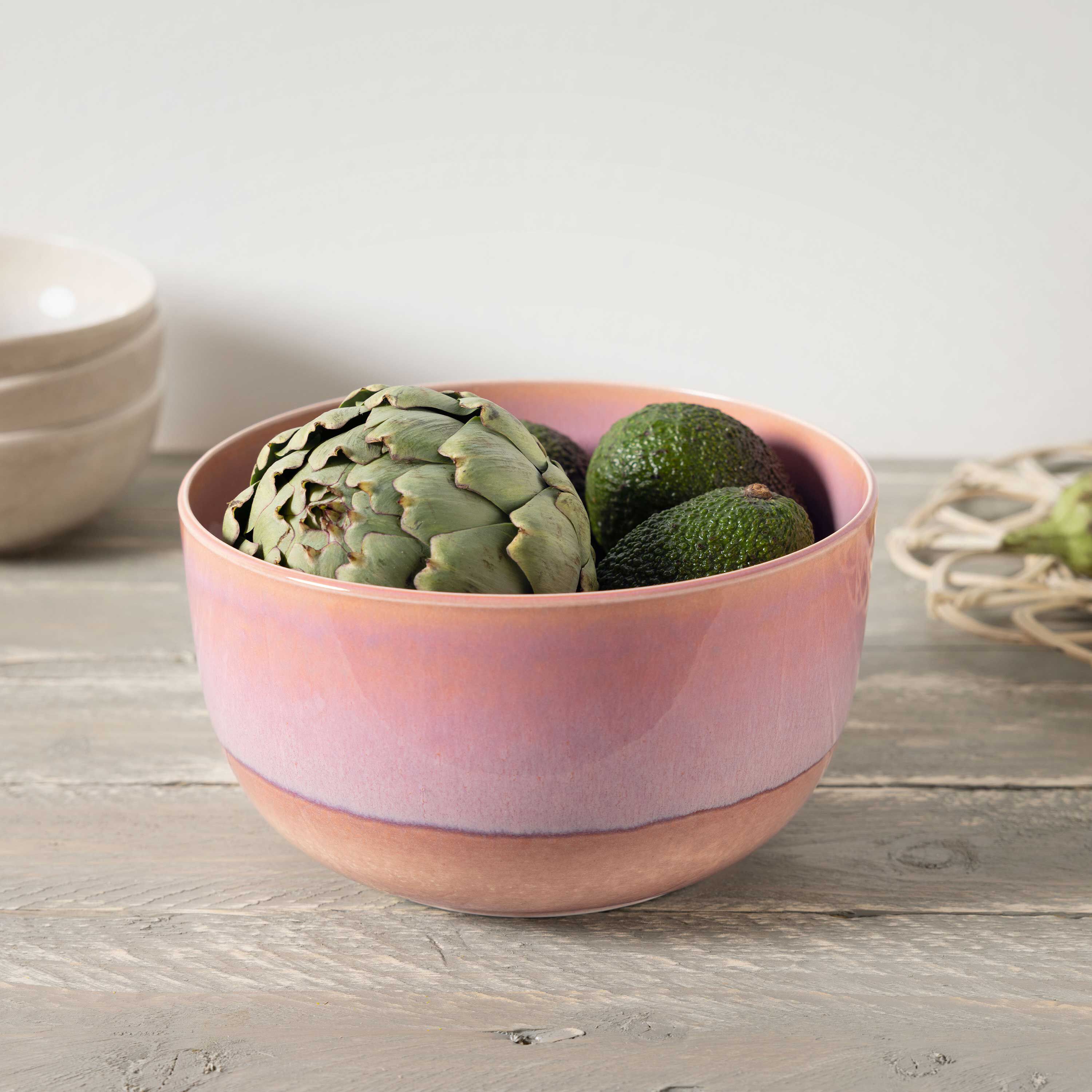 Perlemor Salad serving bowl Pink, 101.5 oz, Premium Porcelain