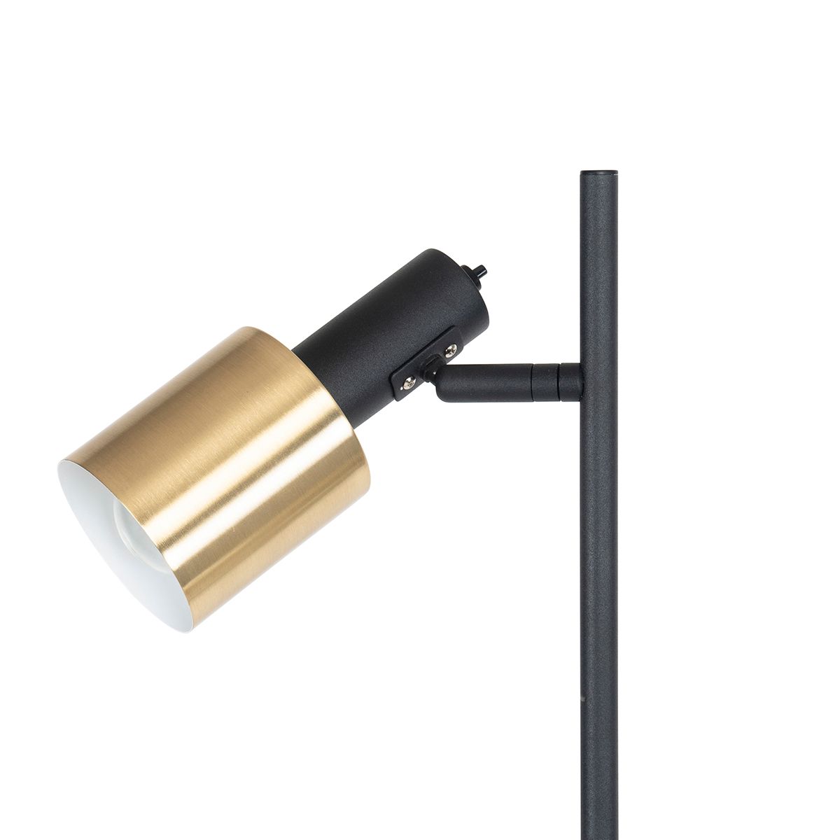 Smart vloerlamp zwart met goud incl. 2 Wifi A60 - Stijn
