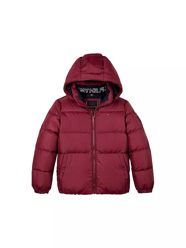 TOMMY HILFIGER Jungen Steppjacke dunkelrot