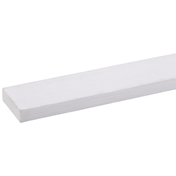 Lat hardhout geschaafd wit gegrond 12x44 mm 210 cm