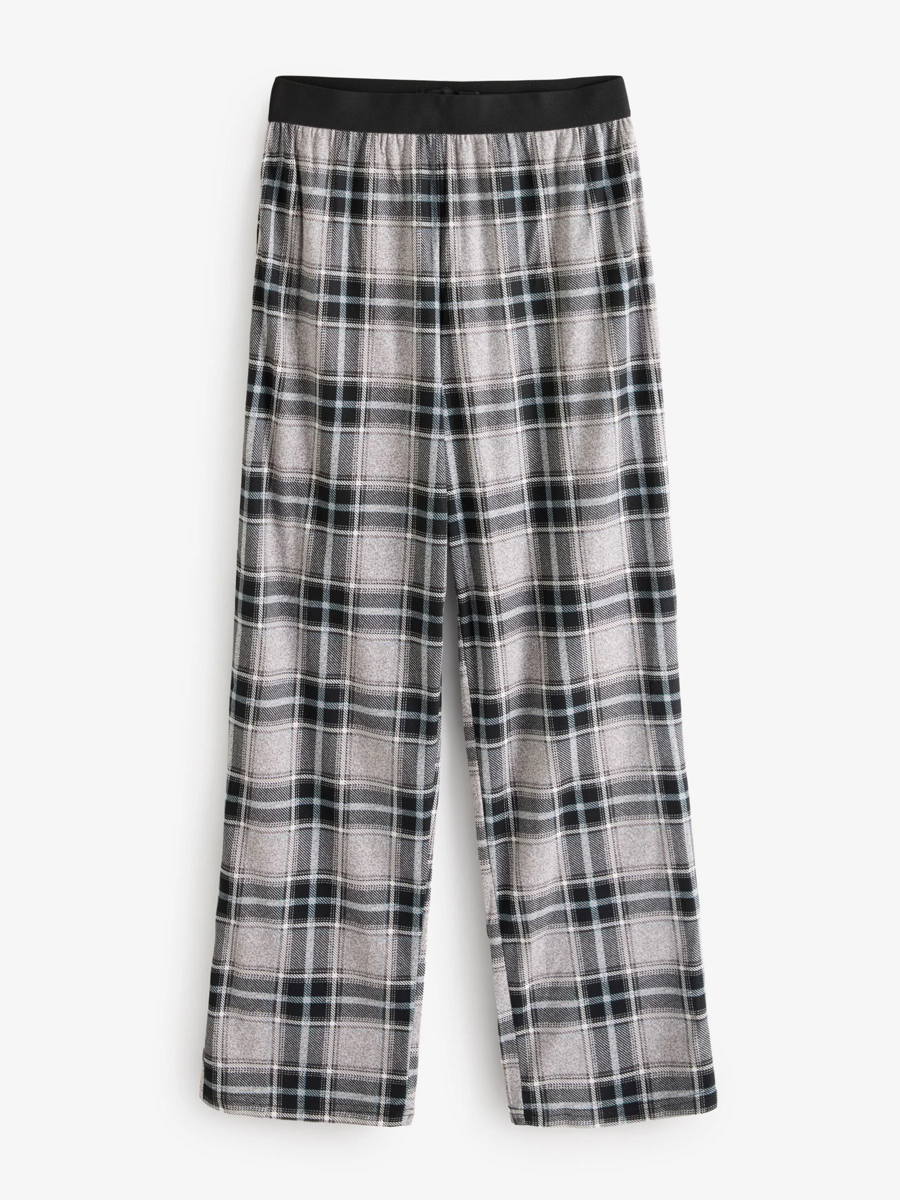 Zwart - Ronde hals - Loungeable Jersey Microfleece Long Top And Check Trousers Pyjama Set