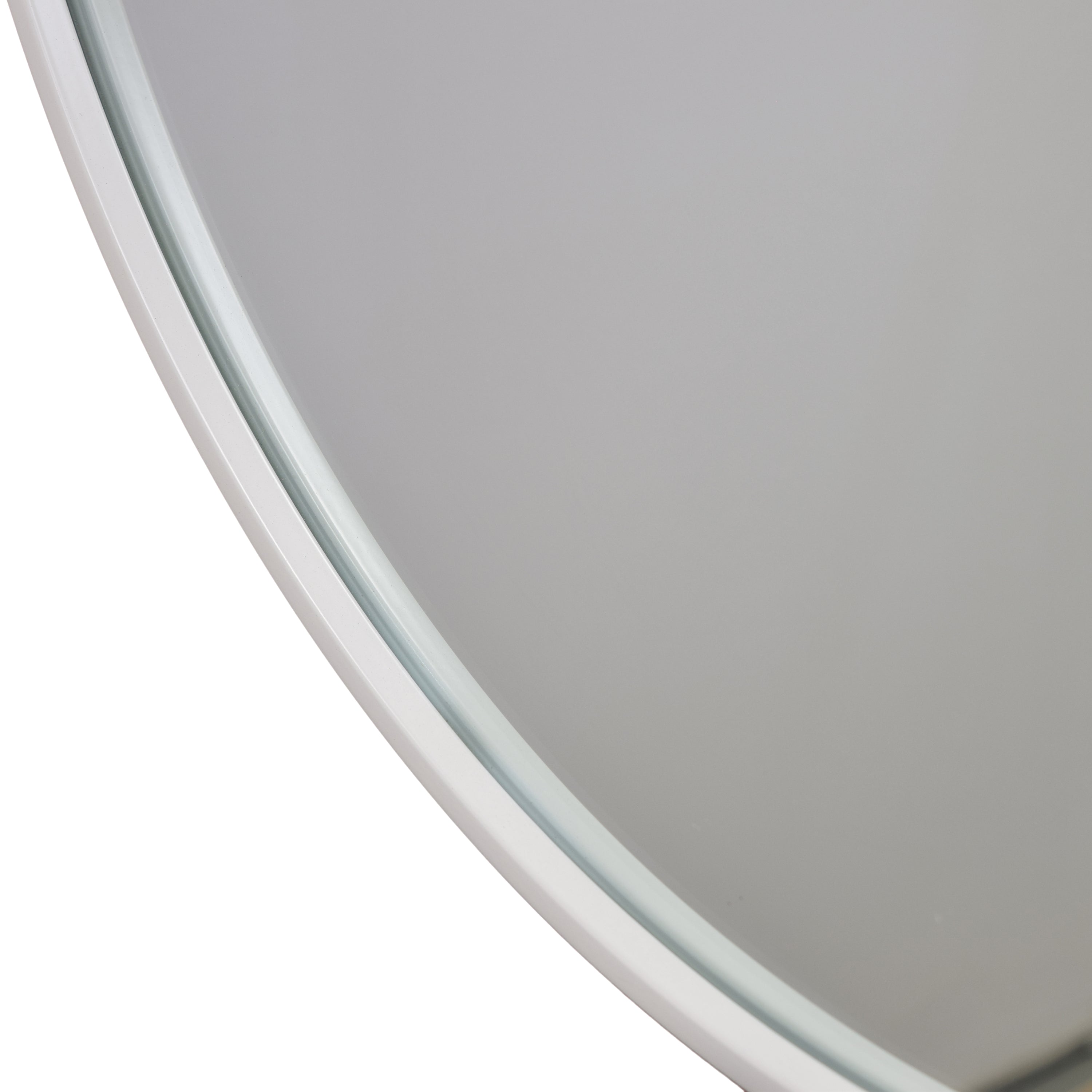Fragix Boston wandspiegel rond - Wit - Metaal - Ã60cm