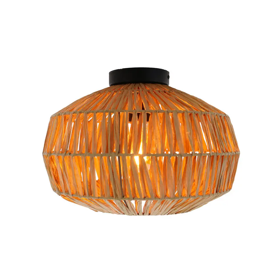 EGLO Sheldon Plafondlamp - E27 - Ø 38 cm - Bruin/Zwart - Papier