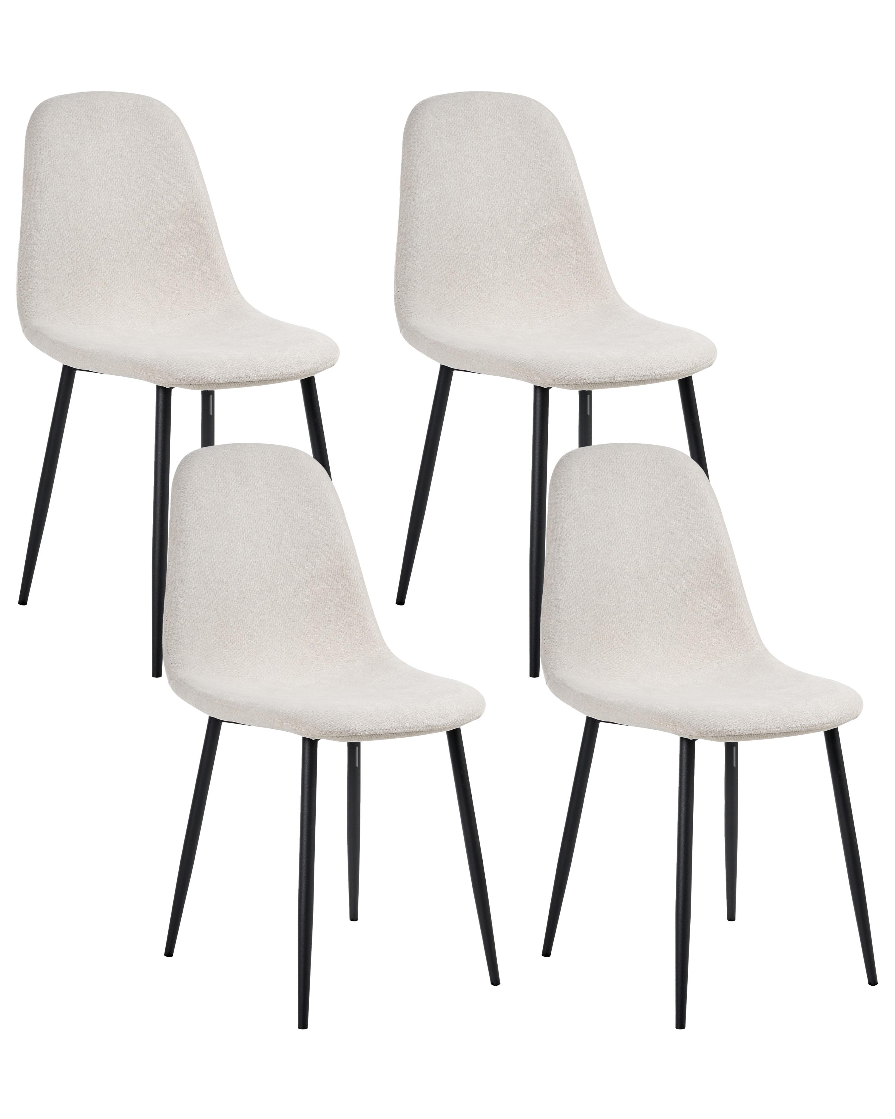 Set van 4 eetkamerstoelen CRANDALL Stof Lichtbeige