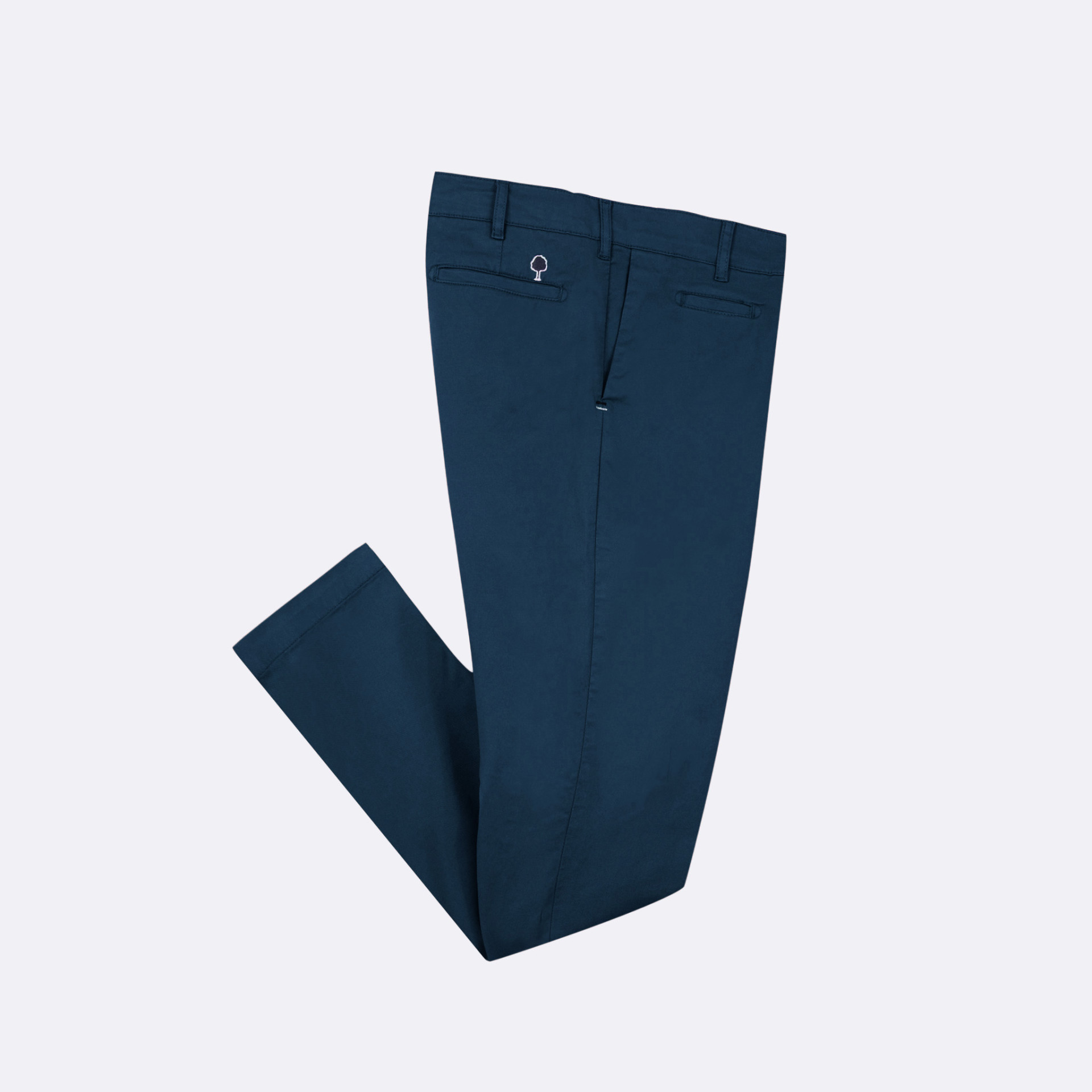 Chino bleu marine coupe ajustée coton bio et coton recyclé - modèle Brix