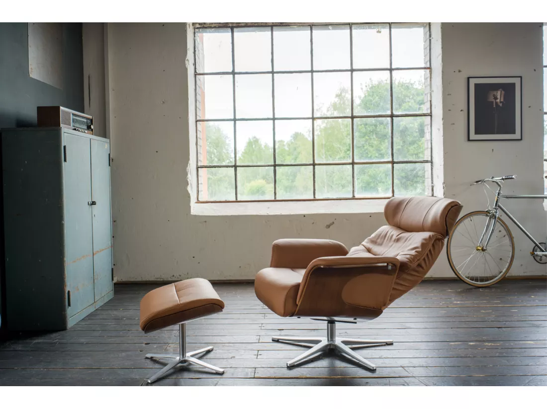 Fauteuil - marron cuir - TOSAR