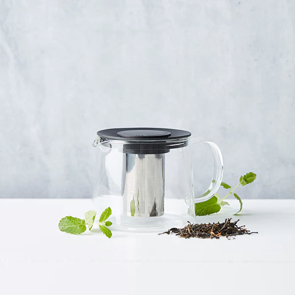 Théière en verre avec filtre inox 0,6 L noir Point Virgule