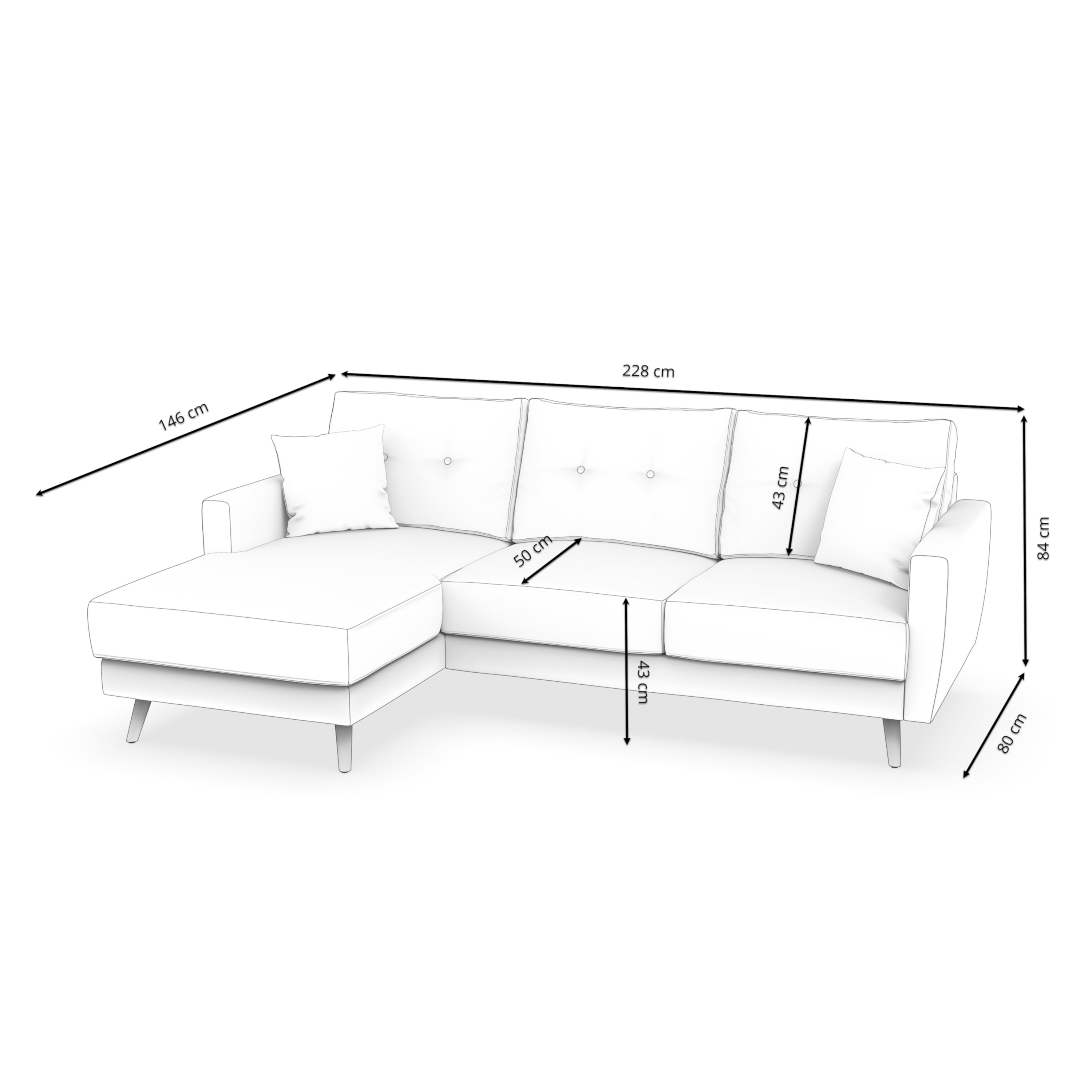 Ecksofa MANDY links anthrazit