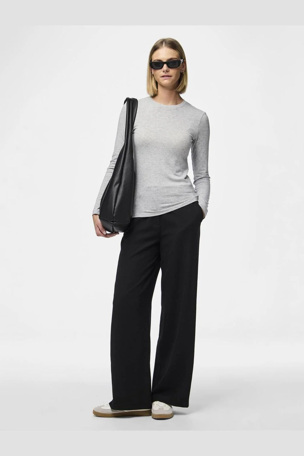 Pieces Pcmaria Ls Top 17151138 4549993 light grey melange