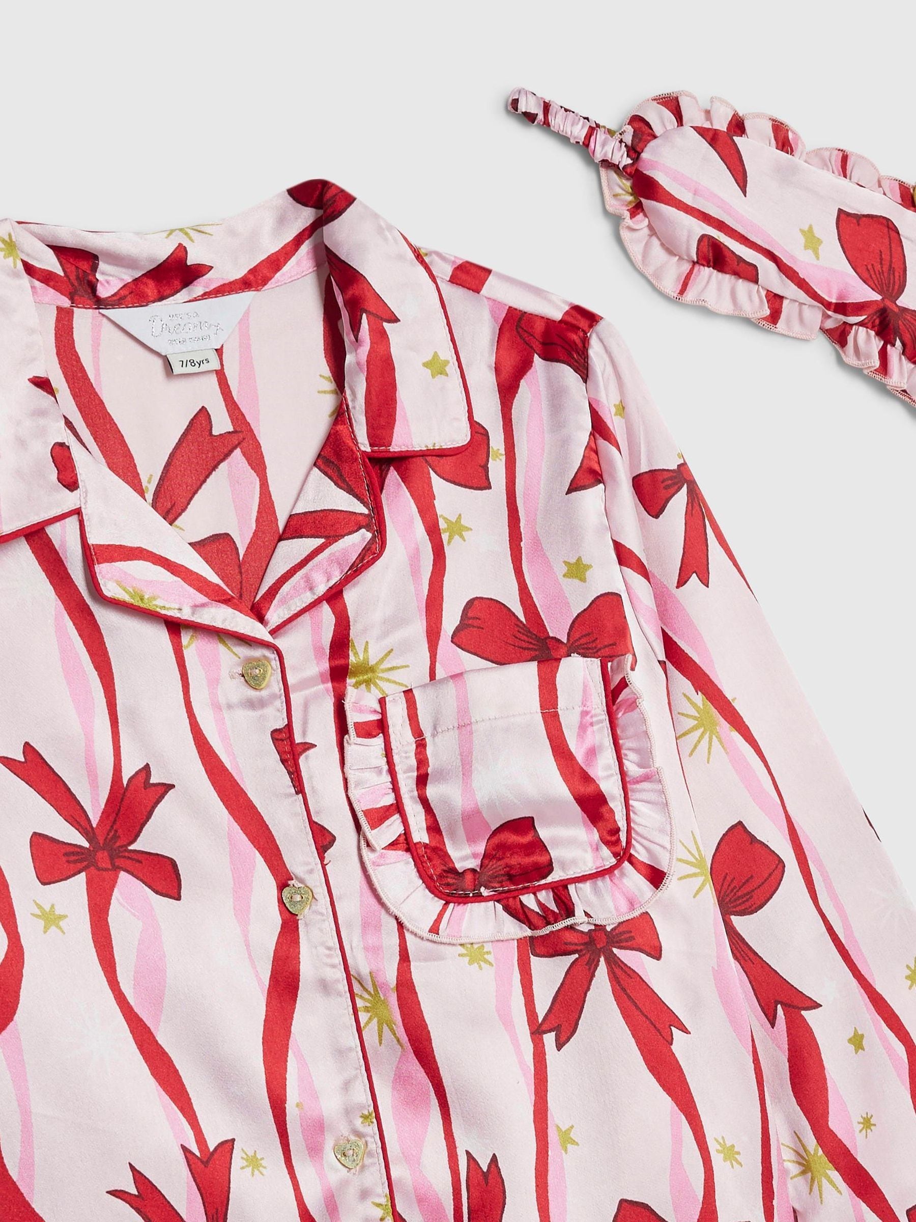 River Island Matching Family Bow Print Satin Pyjama Set
