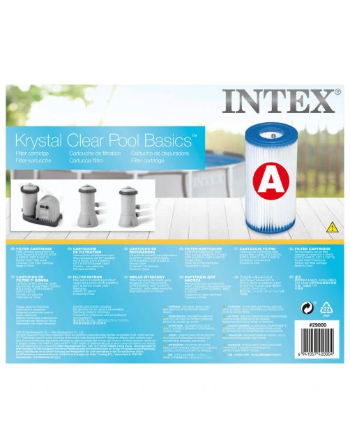 Intex Filtercartridge A - Filterpomp - 11x20 cm Wit Blauw per stuk