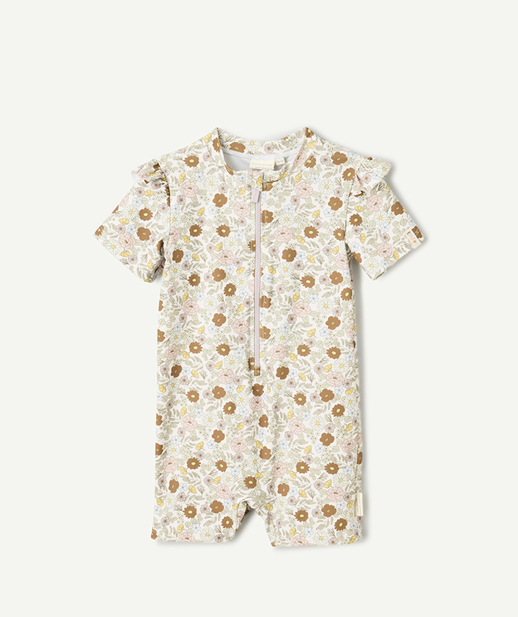 LITTLE DUTCHcombinaison de bain manches courtes bébé fille kaki imprimé à fleurs