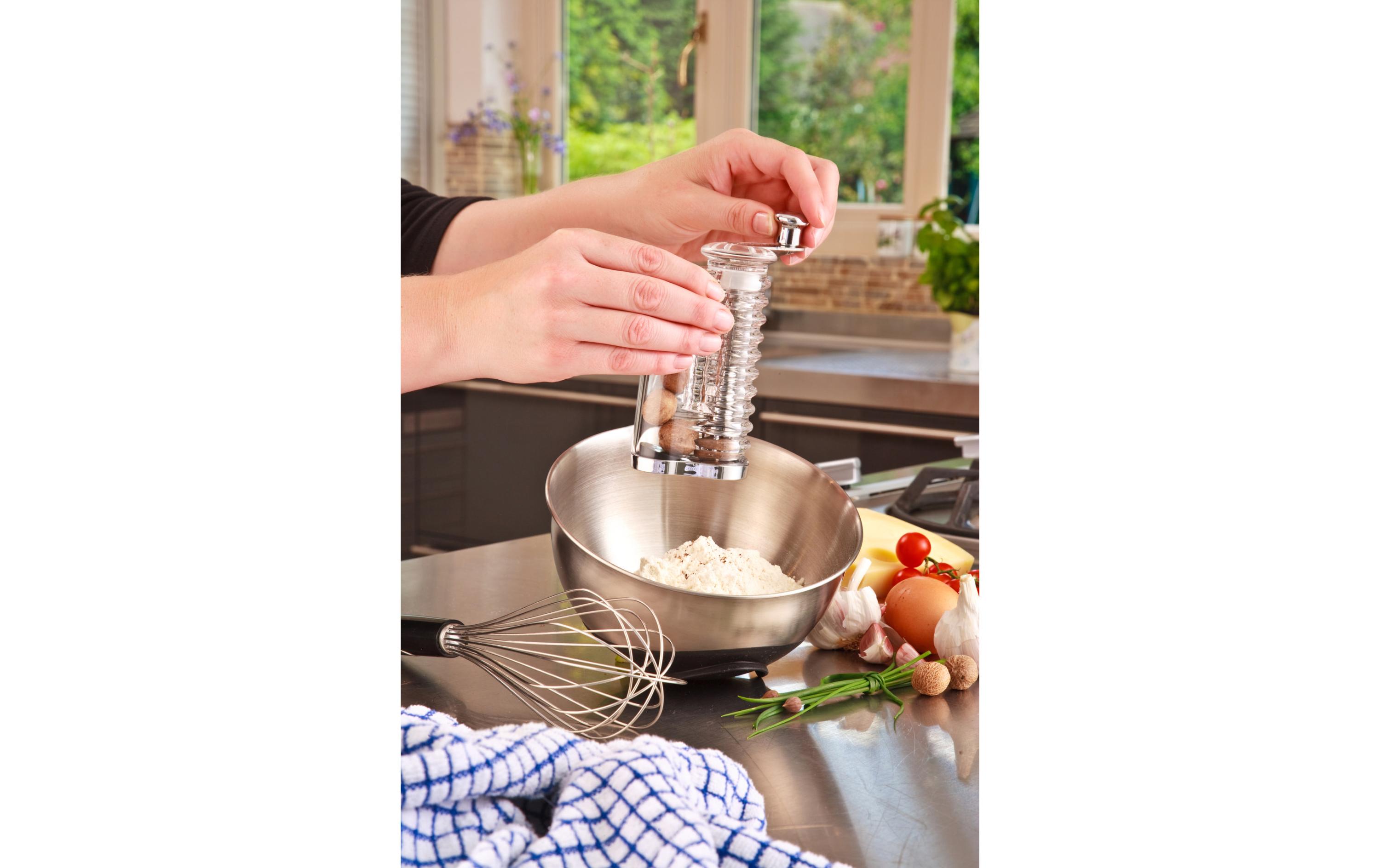 Muskatmühle Wallis 14.5 cm, TransparentGewürzmühle (Transparent) für