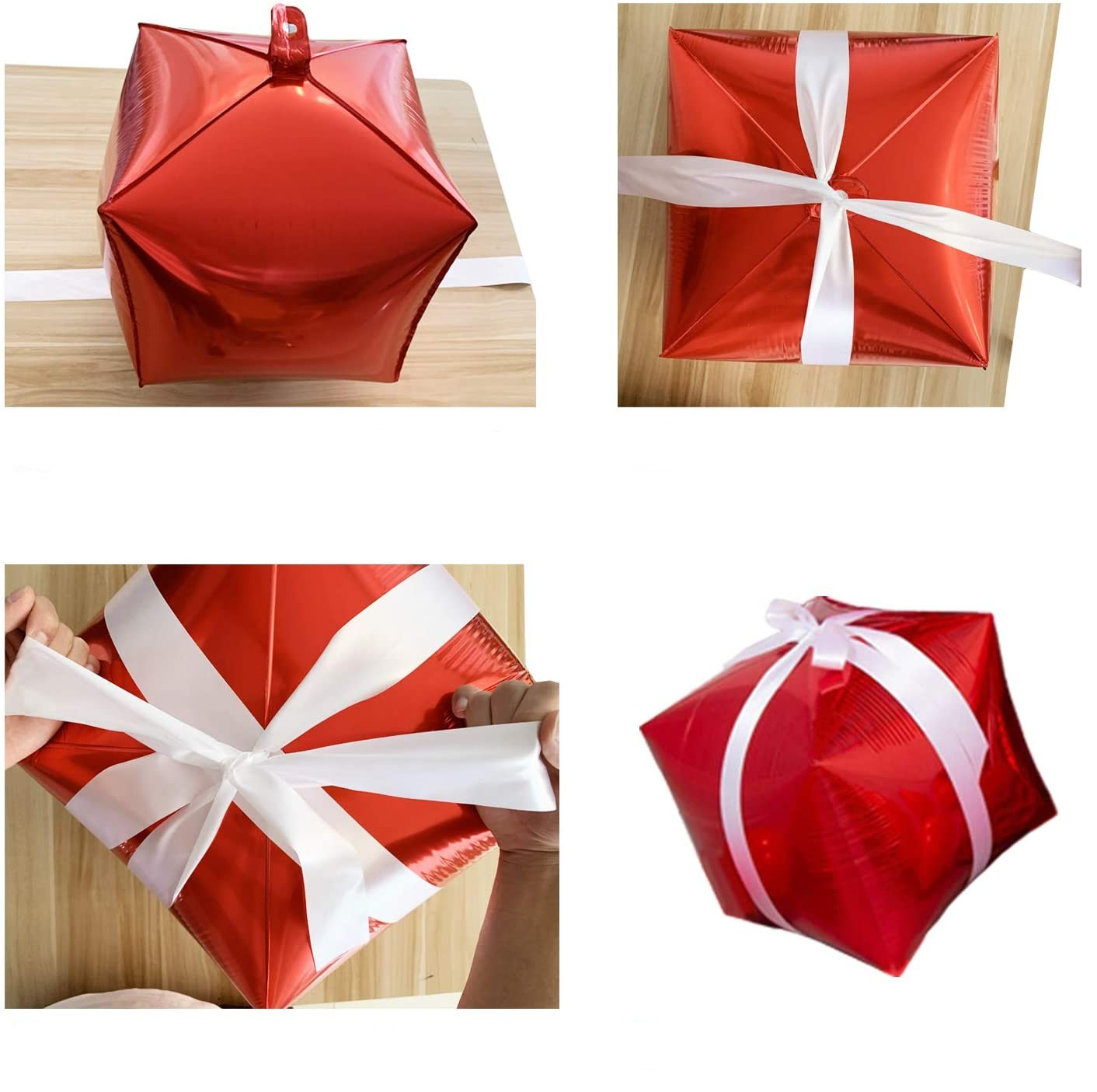 (143-tlg. Set) Weihnachts Luftballons Christmas Party Deko Latex   Folien Ballons - Rot / Weiss