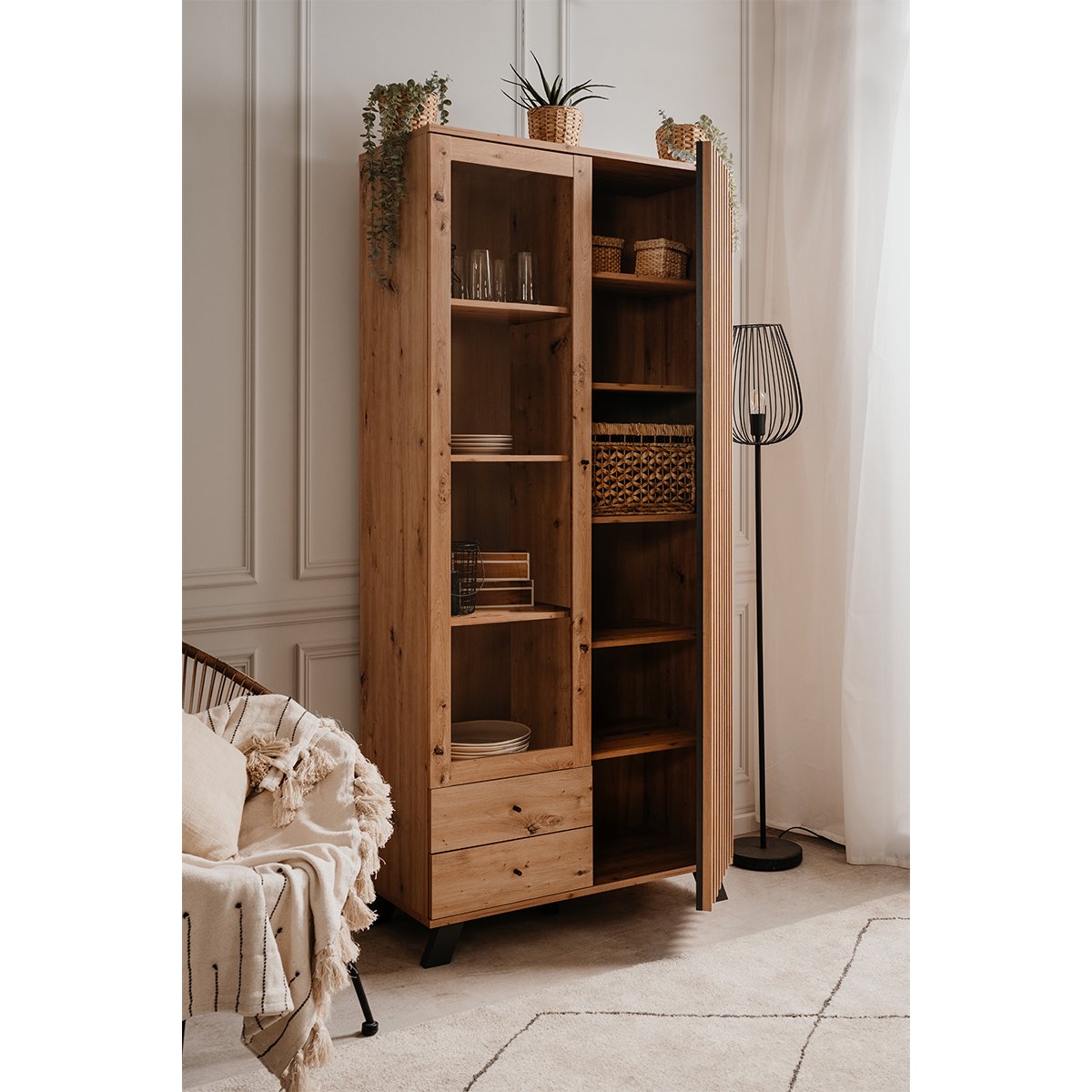 Calicosy - Vitrinekast Lublin - 92 cm - Eikendecor