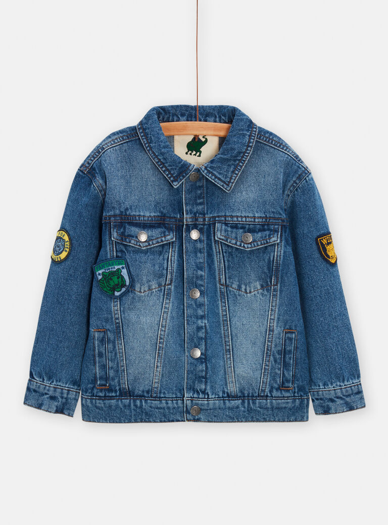 Veste en denim avec patchs brodés pour garçon