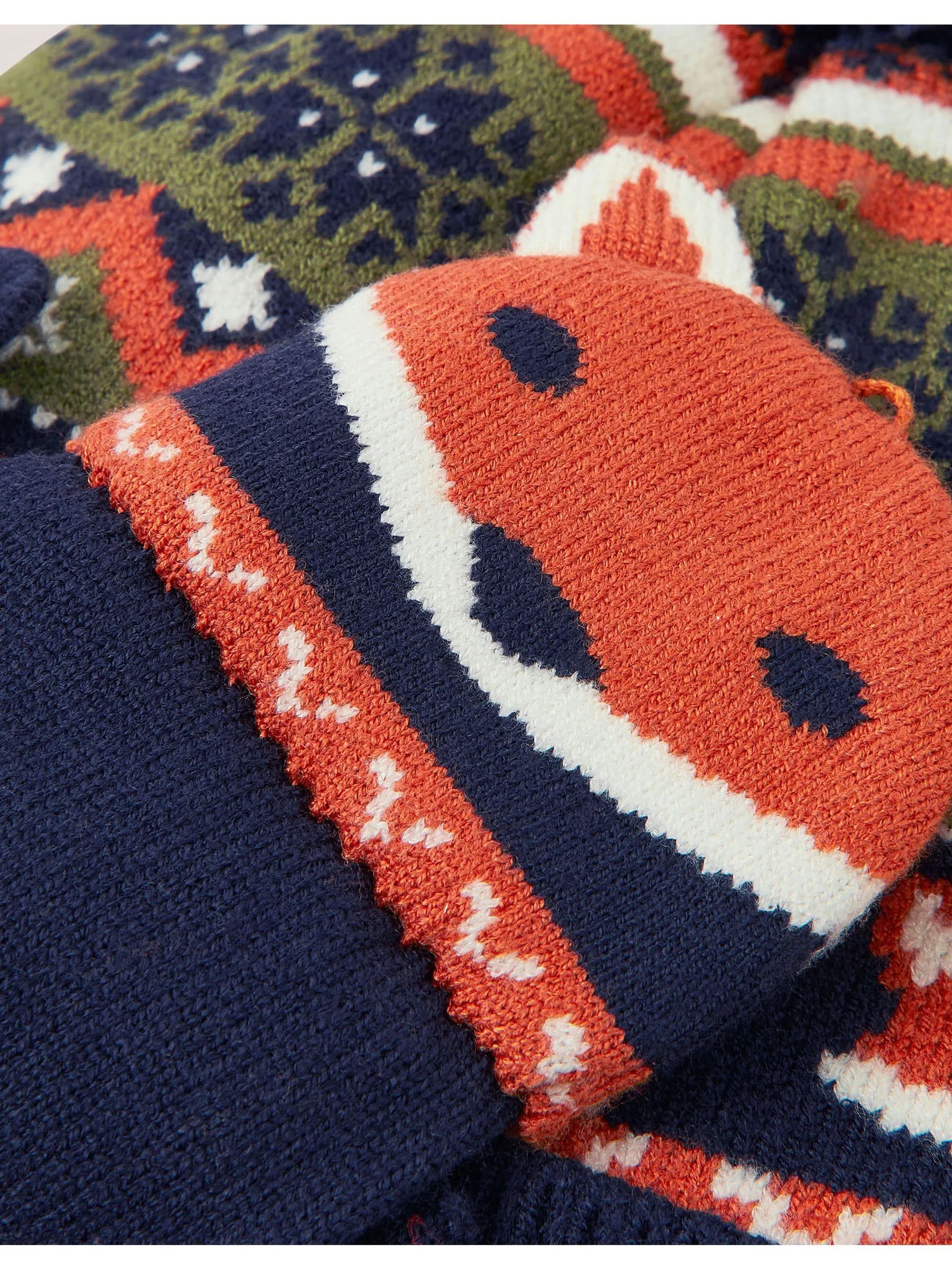 Monsoon Fox Bobble Hat & Gloves Set