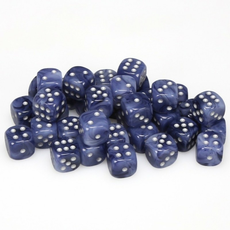Pack de 36 dés 6 *Phantom* Noir Argenté