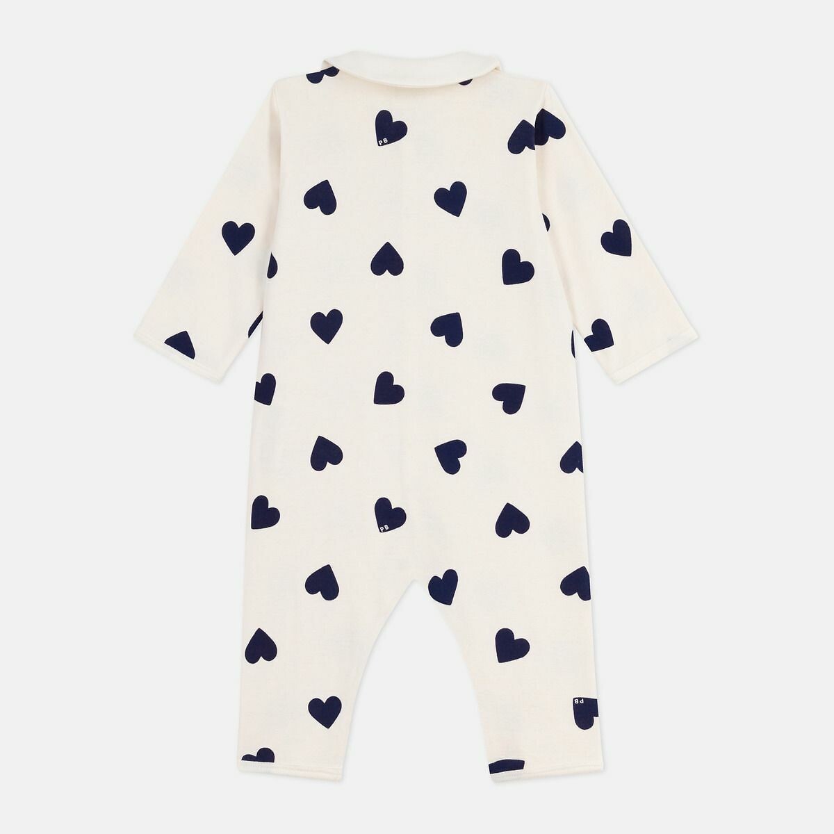 PETIT BATEAU<br>Pijama de bebê sem pés em algodão com estampa de coração