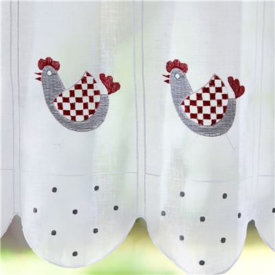 Brise-bise brodé motif poulettes
