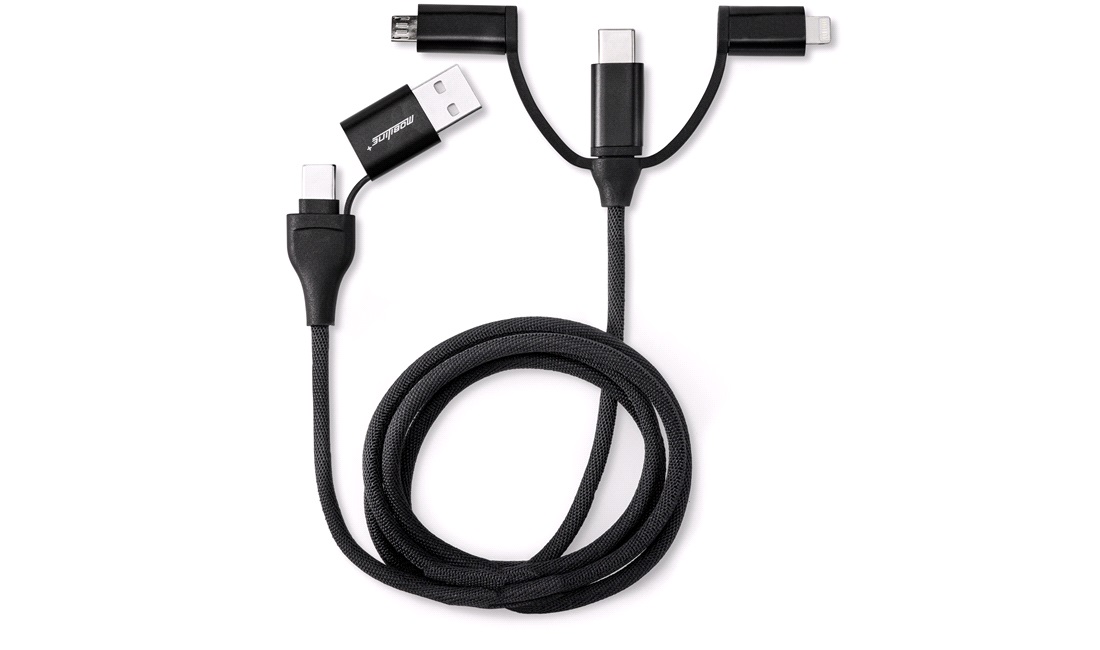 3-i-1 kabel C->Lightning/USB-C/Micro-USB