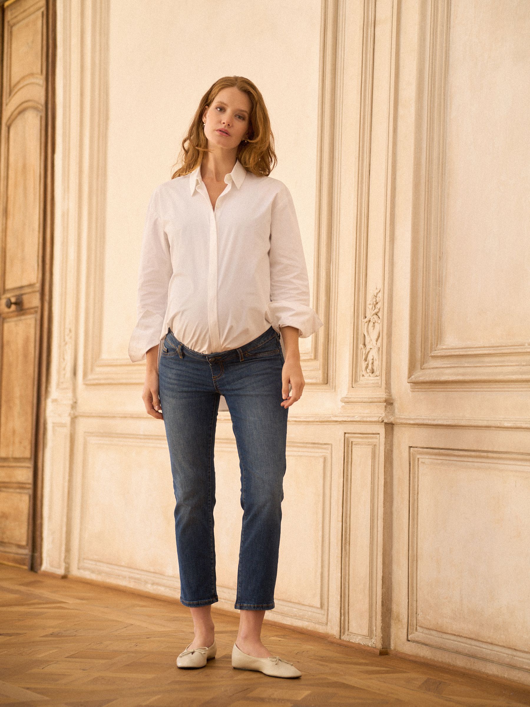 Middenblauw met wassing - Seraphine Overbump Maternity Slim-Fit Jeans