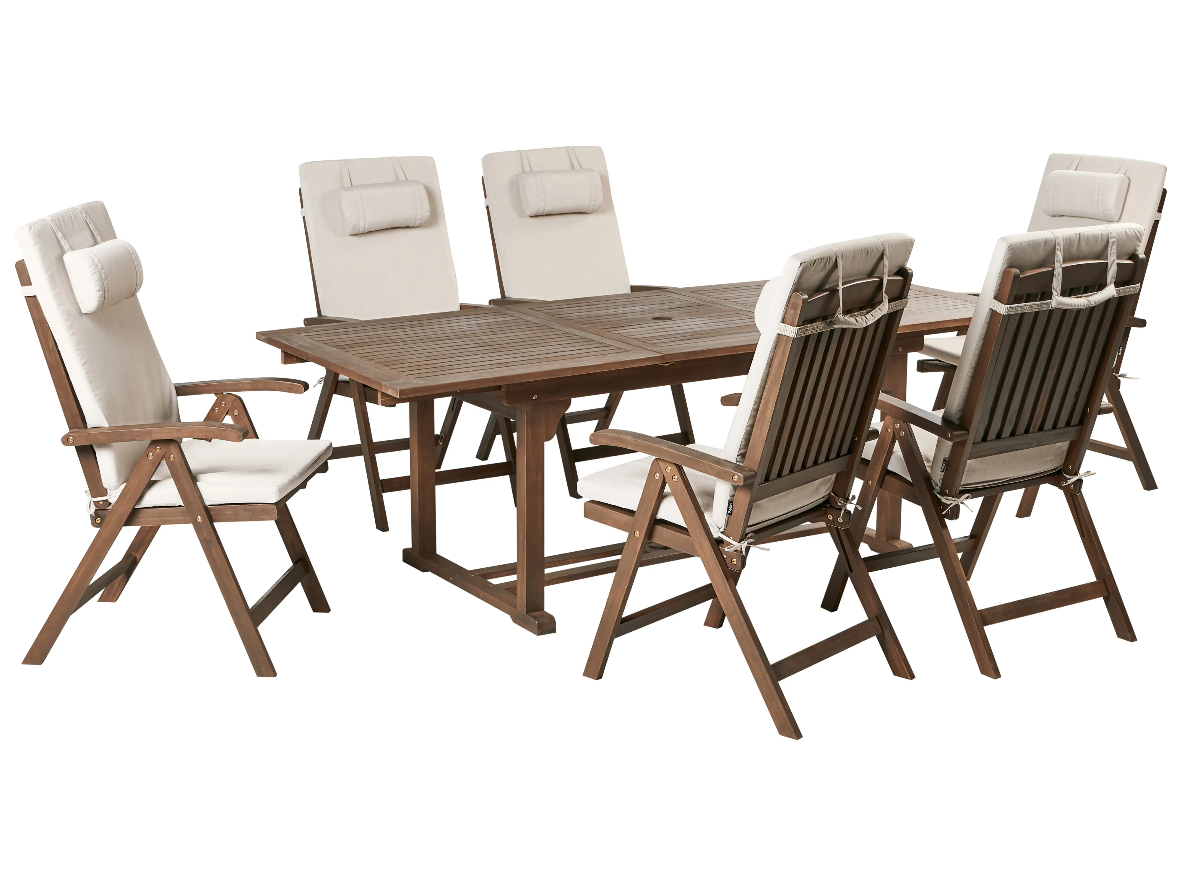 Tuinset 6-zits AMANTEA PREMIUM Acaciahout Lichtbeige