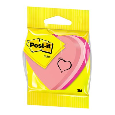 Post-it - Bloc cube forme coeur - 3 couleurs assorties - 225 feuilles