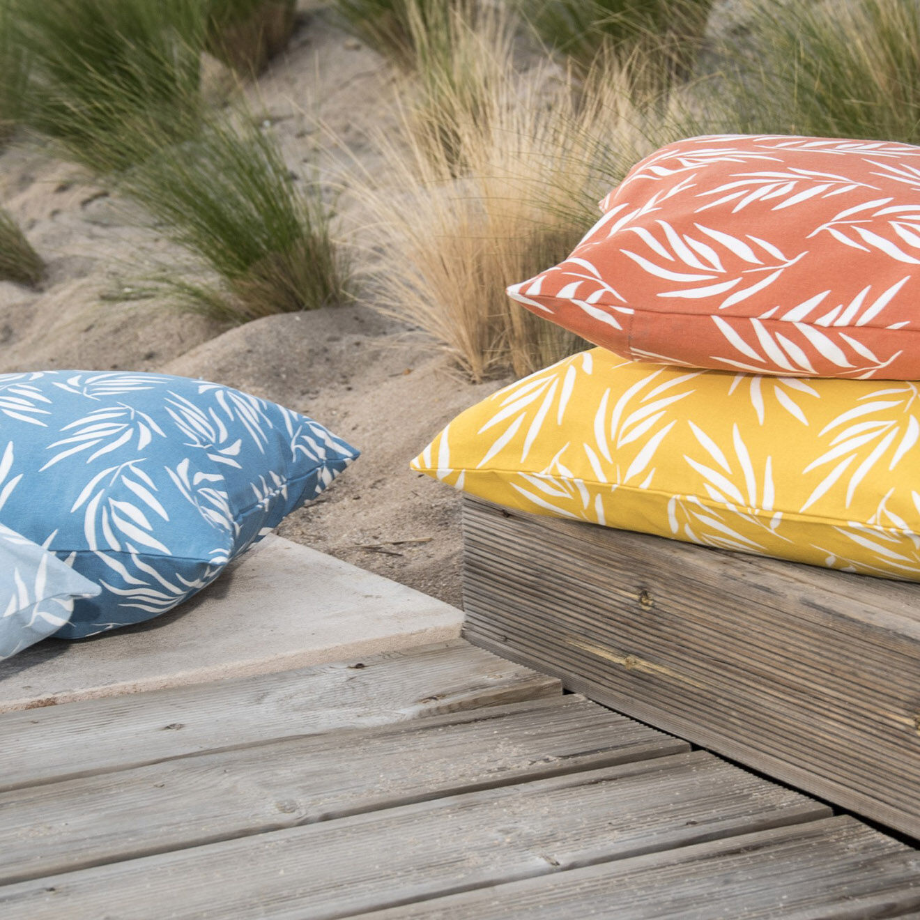 Febronie Housse de coussin d'extérieur Foliage jaune - 50x50 cm