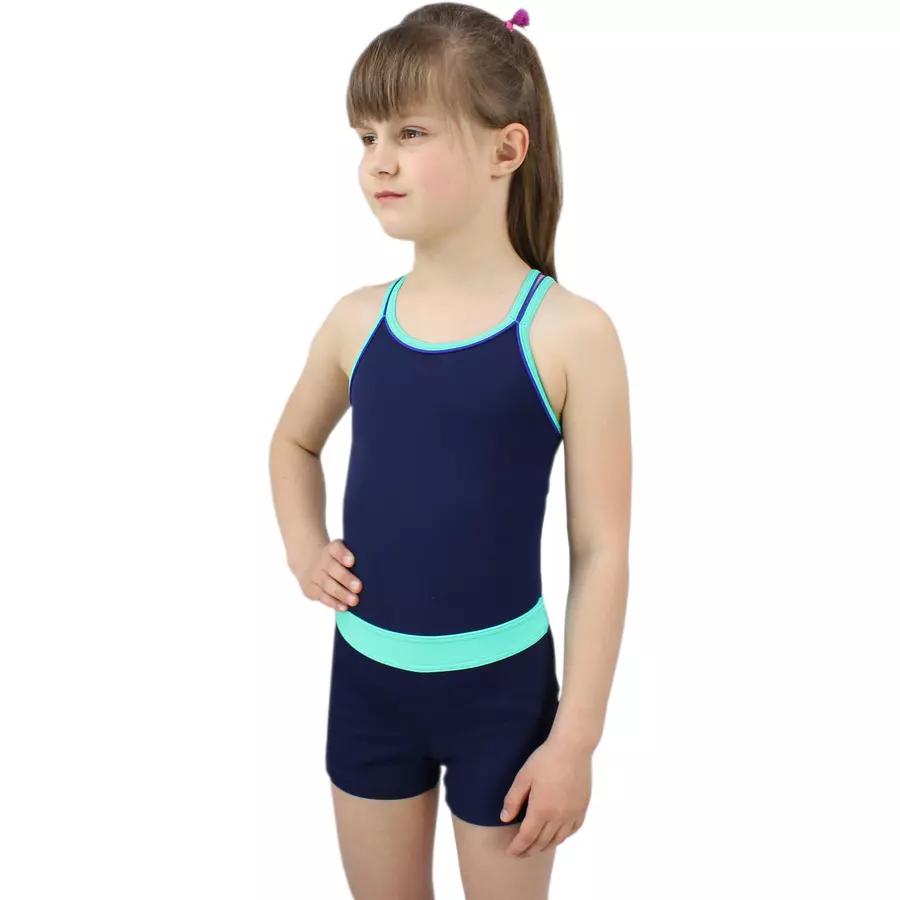 Aquarti Mädchen Badeanzug mit Bein Racerback grün