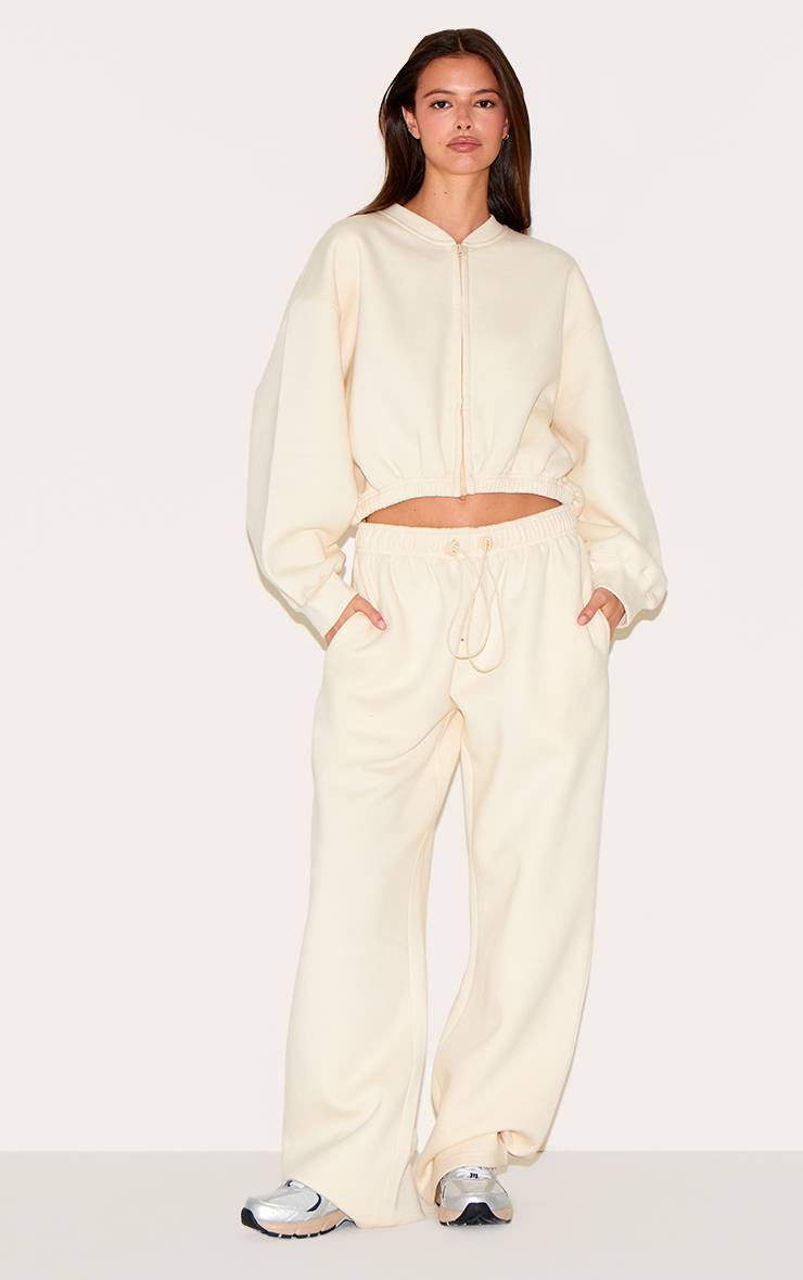 Crème Joggers Oversize À Ourlets À Cordon De Serrage