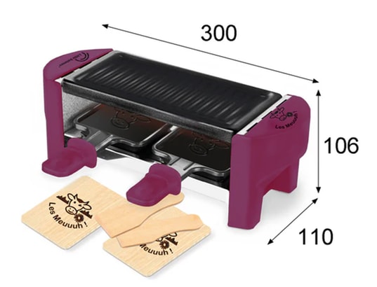 LITTLE BALANCE - Raclette Multifonction Raclette 2 personnes prune