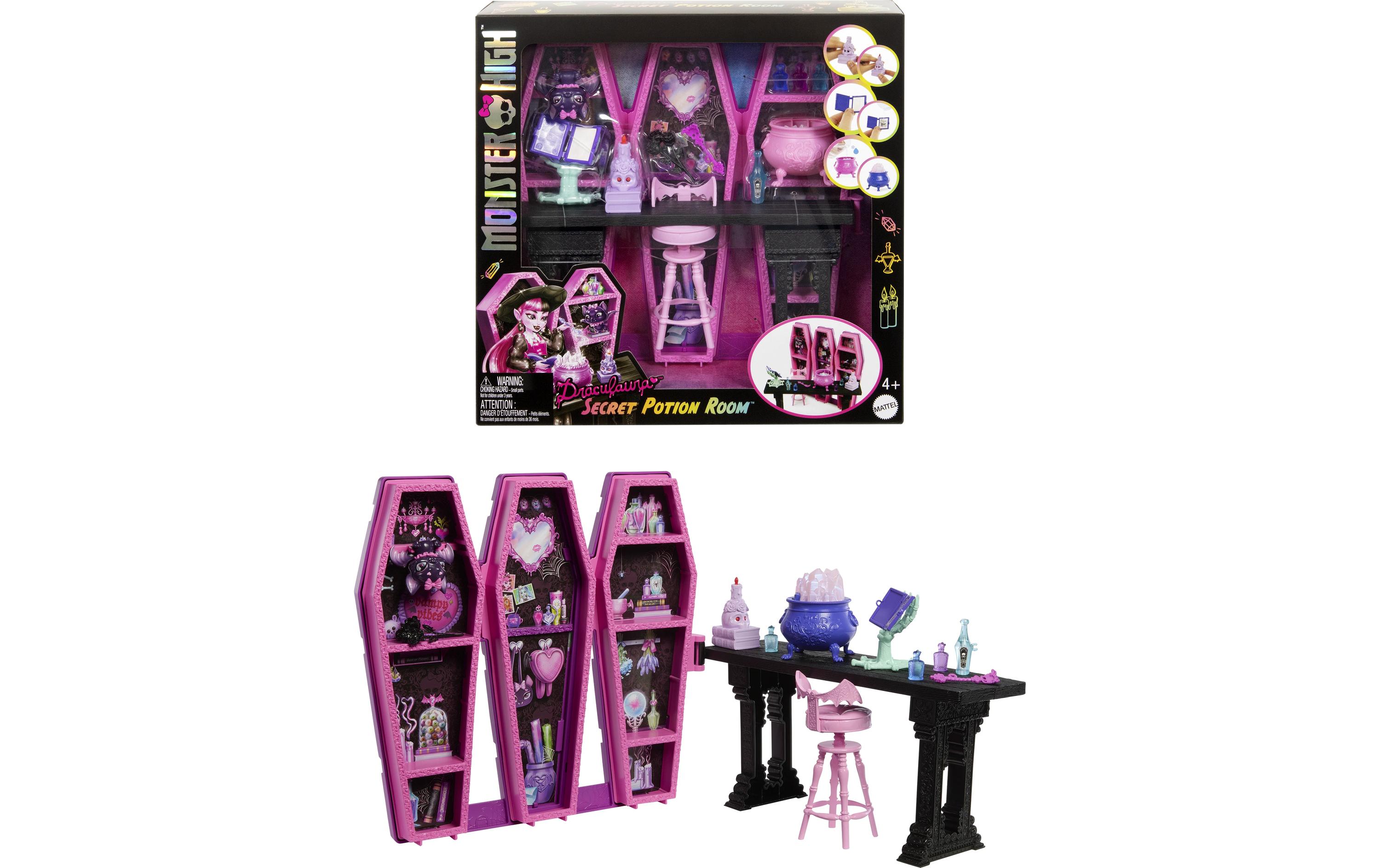Secret Zaubertränke Spielset DraculauraPuppen-Spielset mit mehr als 12 Accessoires und überraschenden Verwandlungen