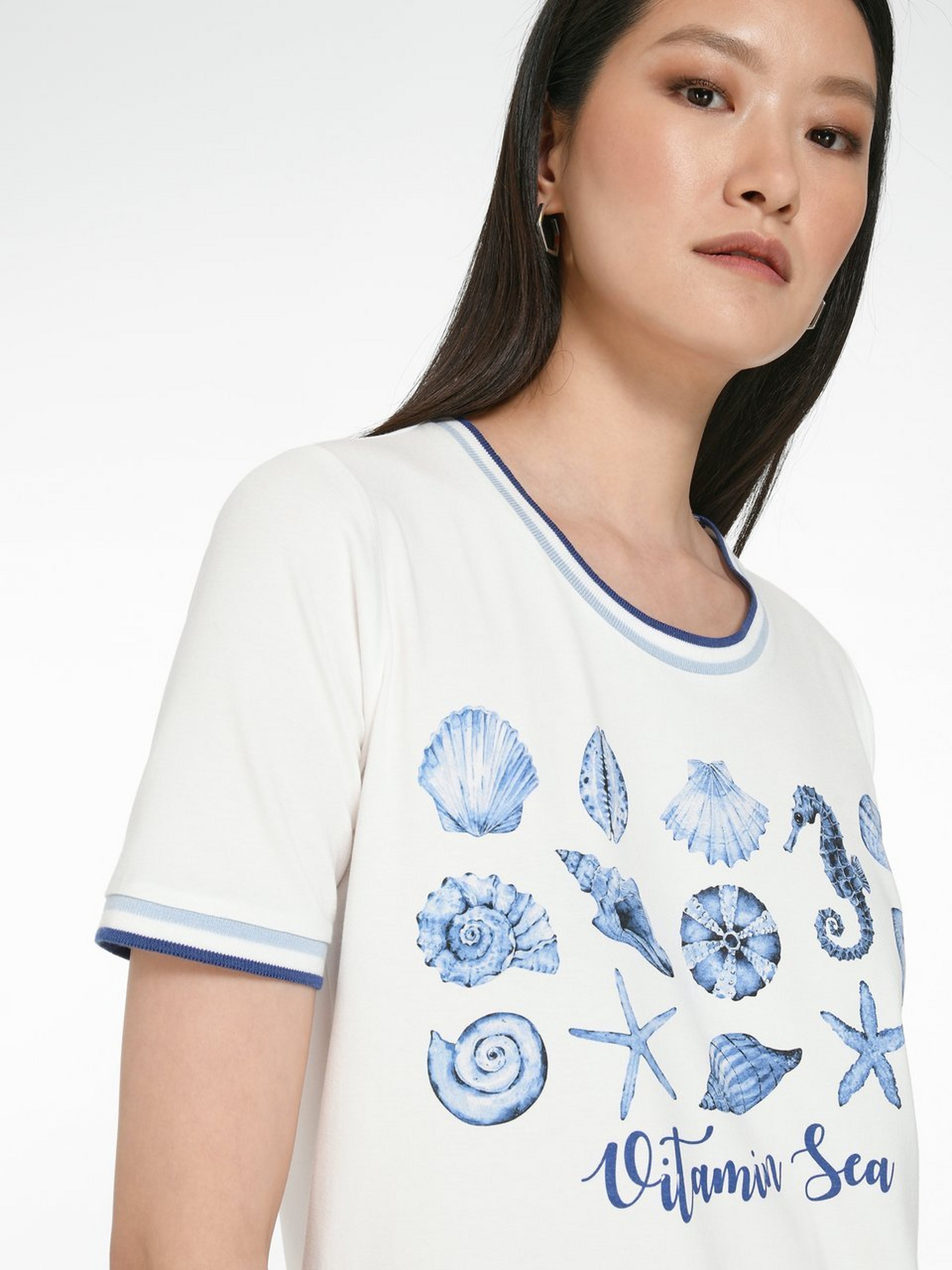 Rundhals-Shirt mit 1/2-Arm