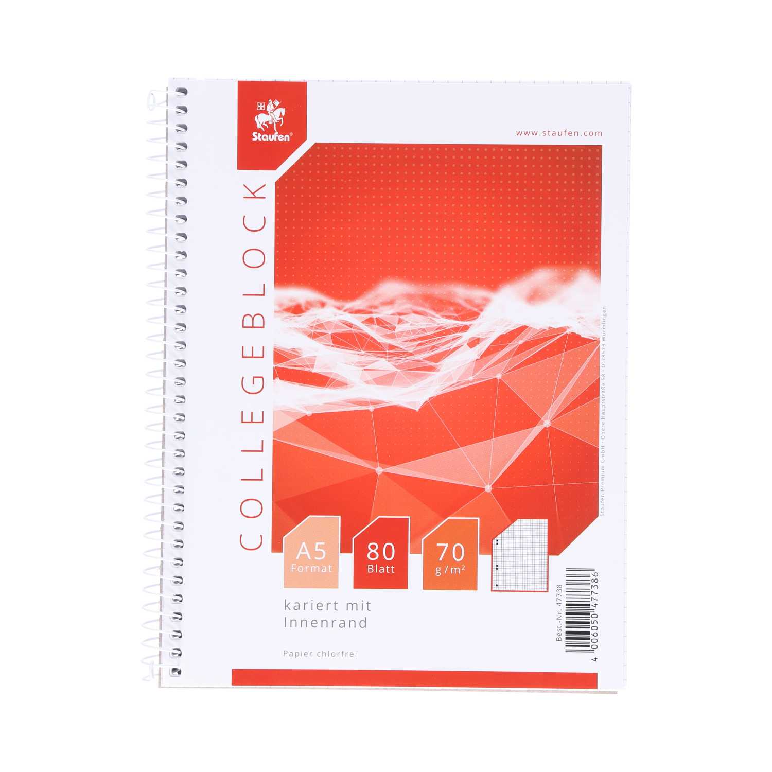 Staufen Collegeblock DINA5 kariert 70 g/m² 80 Blatt