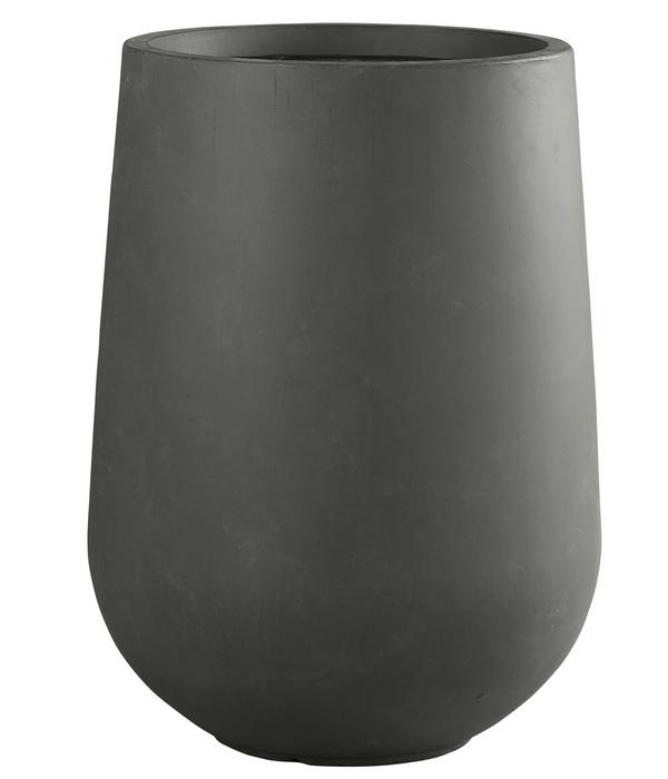 Dehner Fiberglas-Topf Curved, rund, anthrazit
