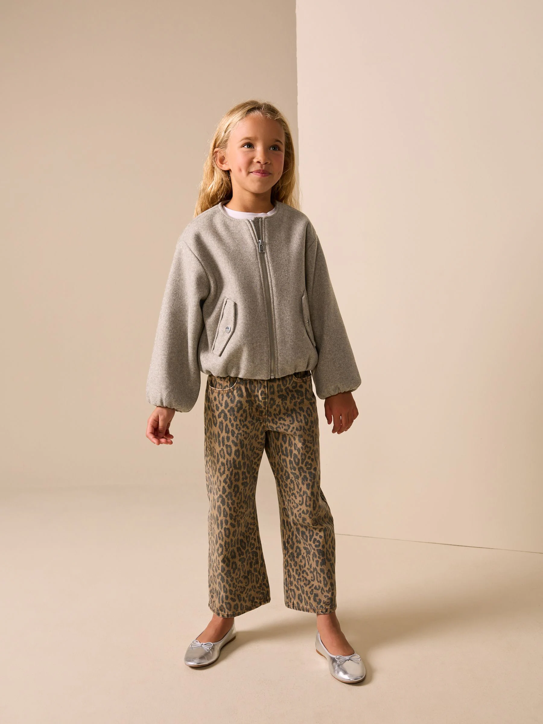 Grijs - Bubble Hem Jacket (6-14yrs)