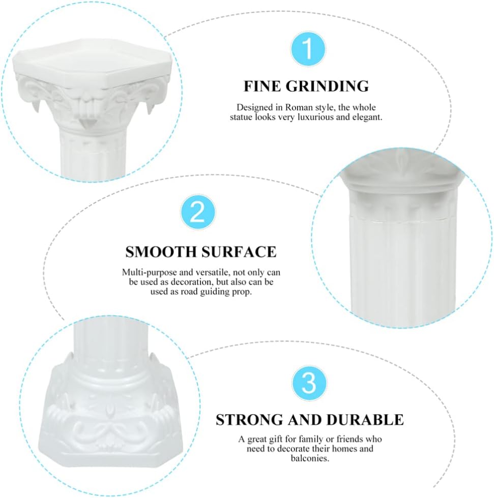 Happyyami 2Pcs Römische Säulen Säulen Kunststoff Hochzeit Dekorative Säulen Römische Säule Griechische Säule Antike Römische Säule für Gartenhochzeitsdekoration