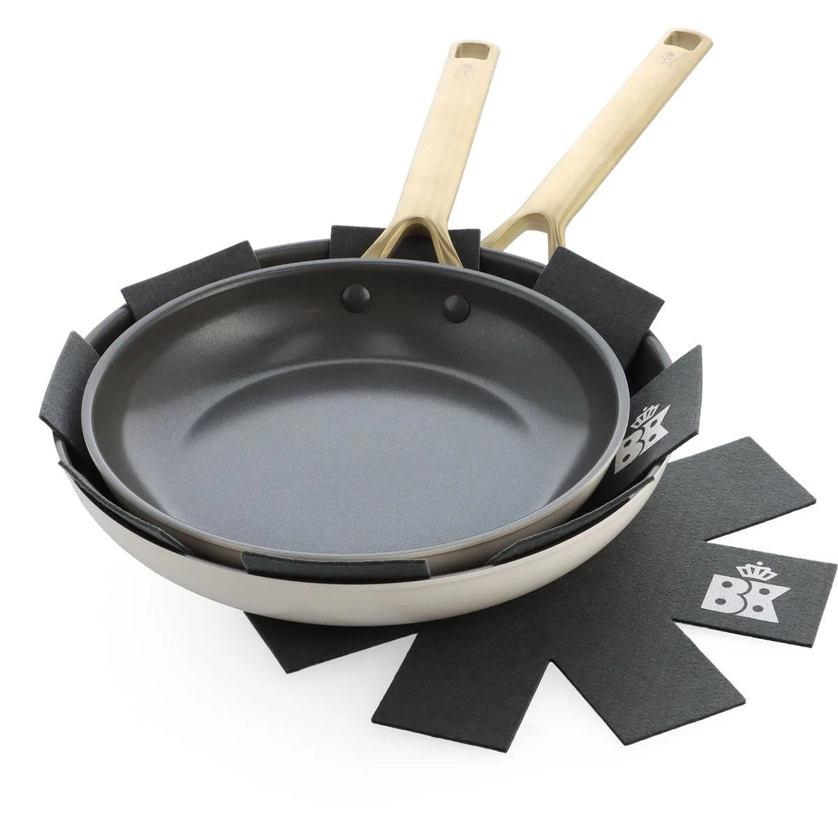 BK Sublime Koekenpannenset Crème 24 & 28 cm met gratis panbeschermer