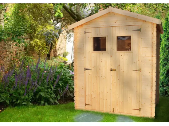 Abri de jardin en bois AVEC SOL TRAITÉ - I186xL196xH218 cm/ 2,82 m2 - TIMBELA M320+M320G