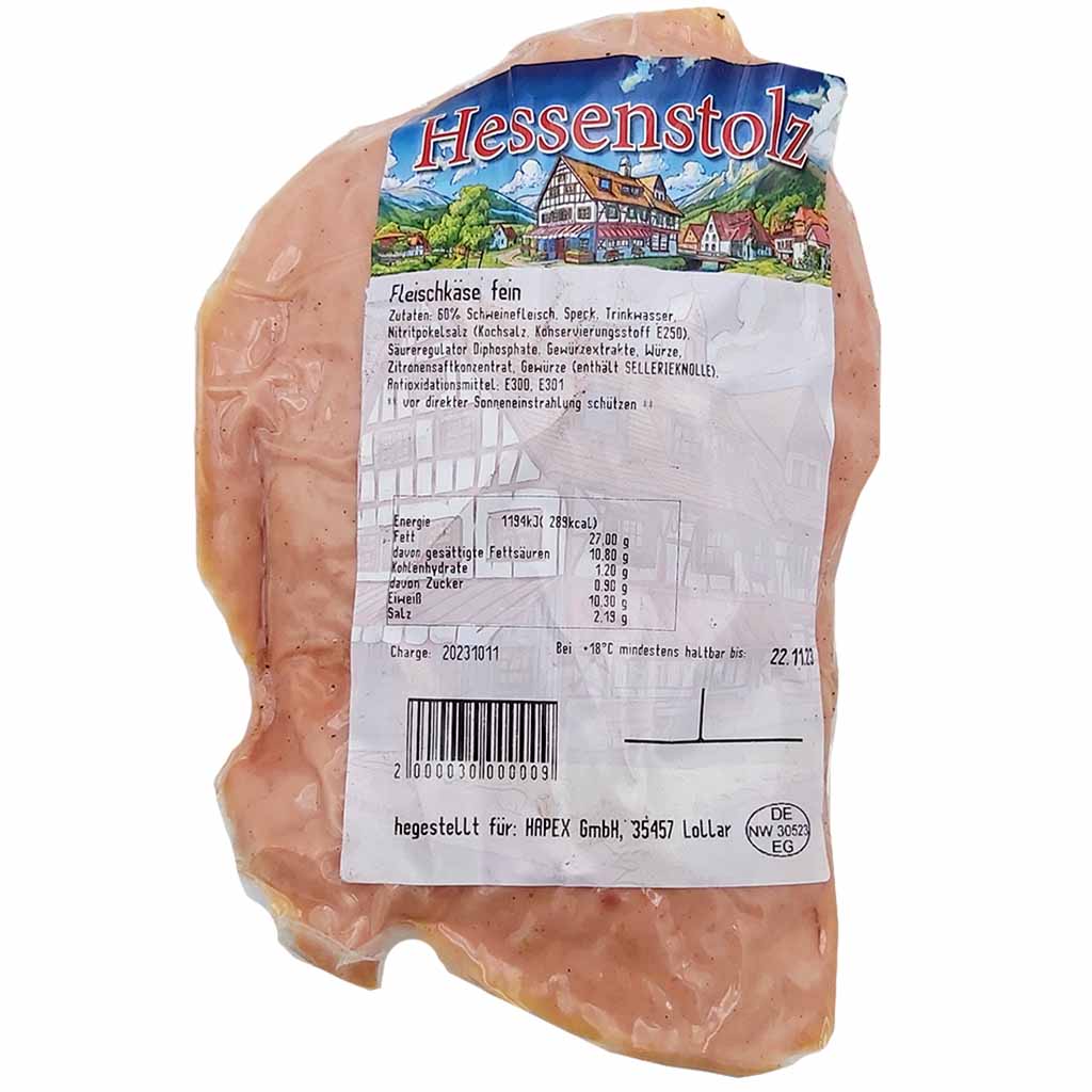 Hessenstolz Fleischkäse fein 500g MHD:3.1.25