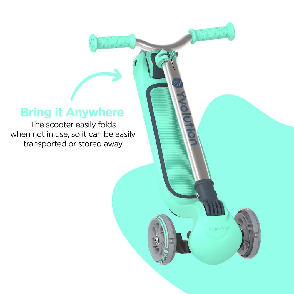 YVOLUTION GLIDER AIR VERT - TROTTINETTE 3 ROUES LUMINEUSES