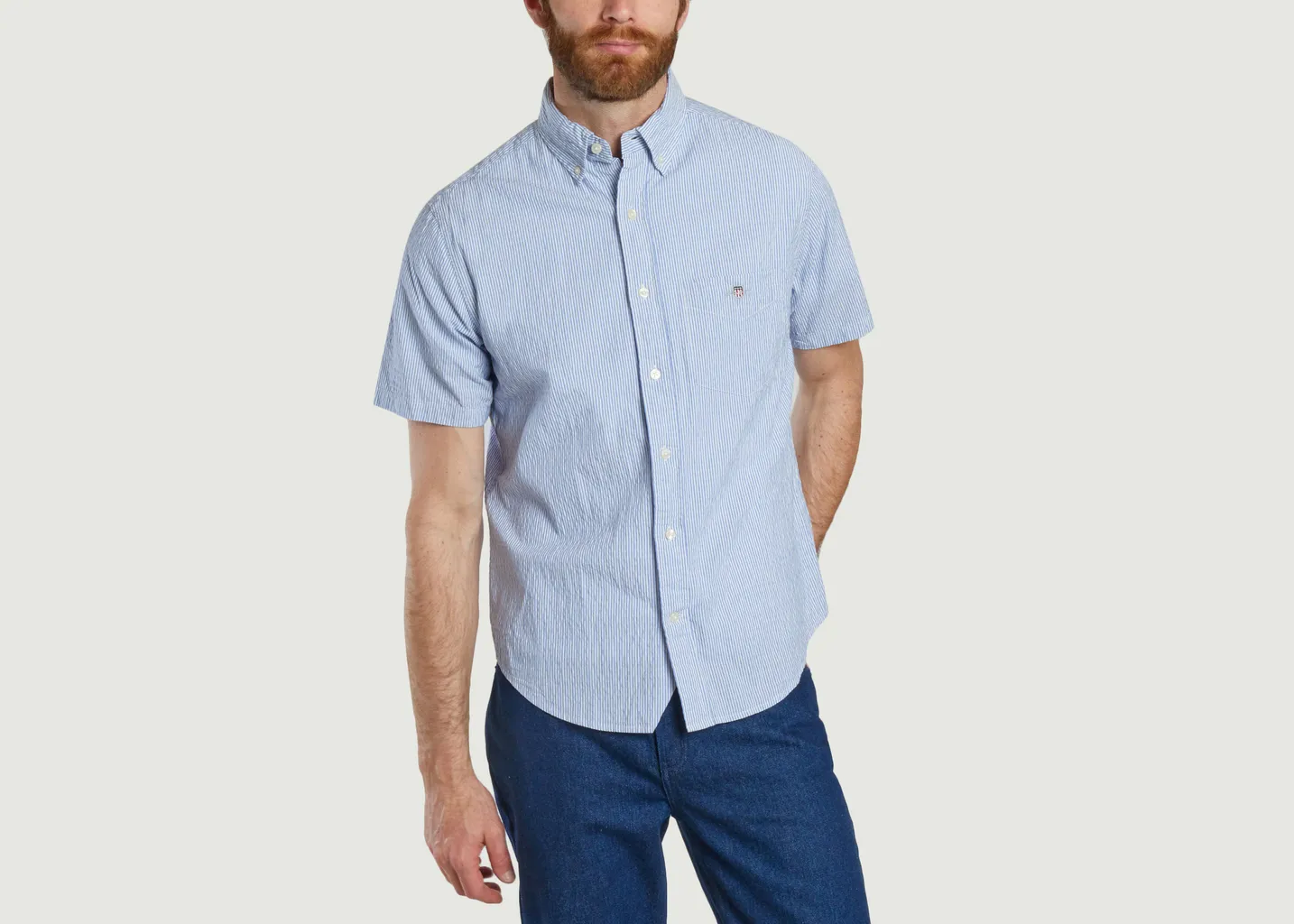Chemise Regular Fit à Rayures Gant