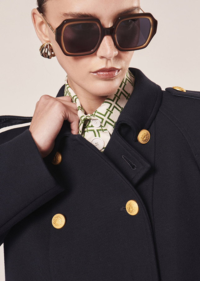 Manteau Marniebleu nuit en double coton