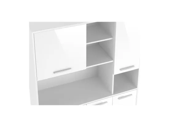 ECO Buffet de cuisine L 120 cm - Blanc brillant